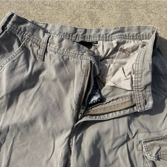 Harley Davidson Y2K Men’s Riding Khaki Motorcycle Cargo Shorts Size 32 - Picture 7 of 10